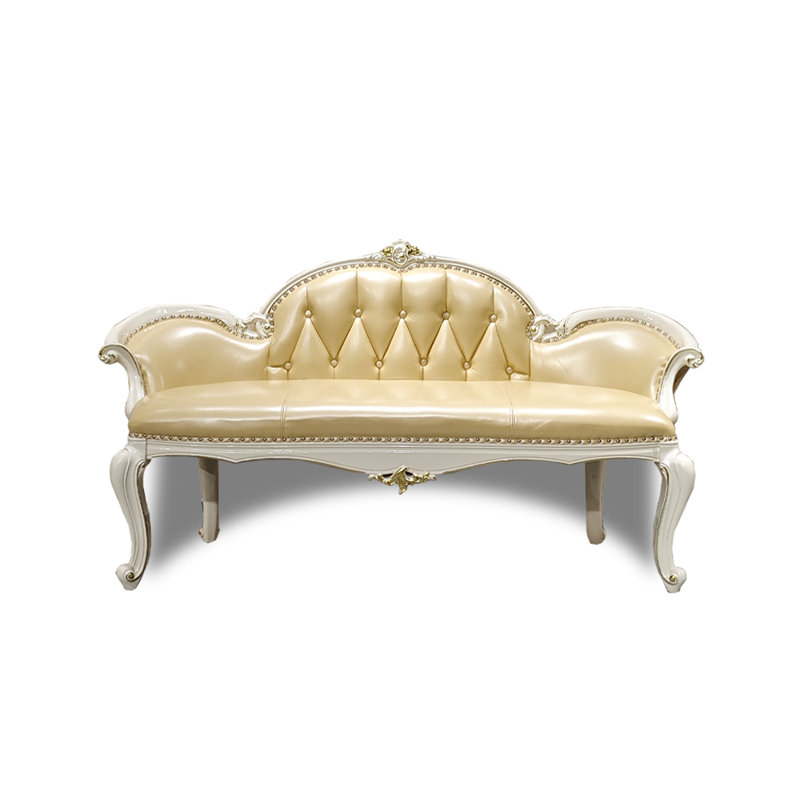 Banc rembourré en cuir véritable European Bed