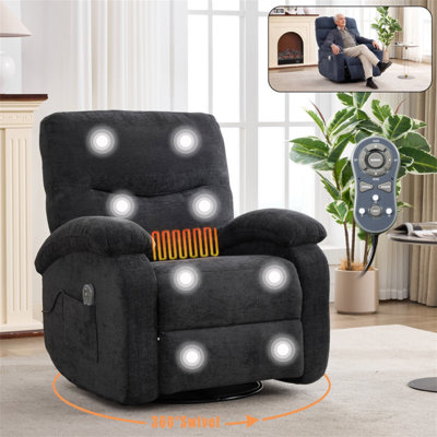 Hot Massage Manual Lounge Chair, With Rocker Arms And Rotating Fabric, With Cup Bucket, For Living Room