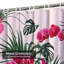 Rideau de douche imperméable à motif floral hibiscus tropical avec 12 crochets-1215586741
