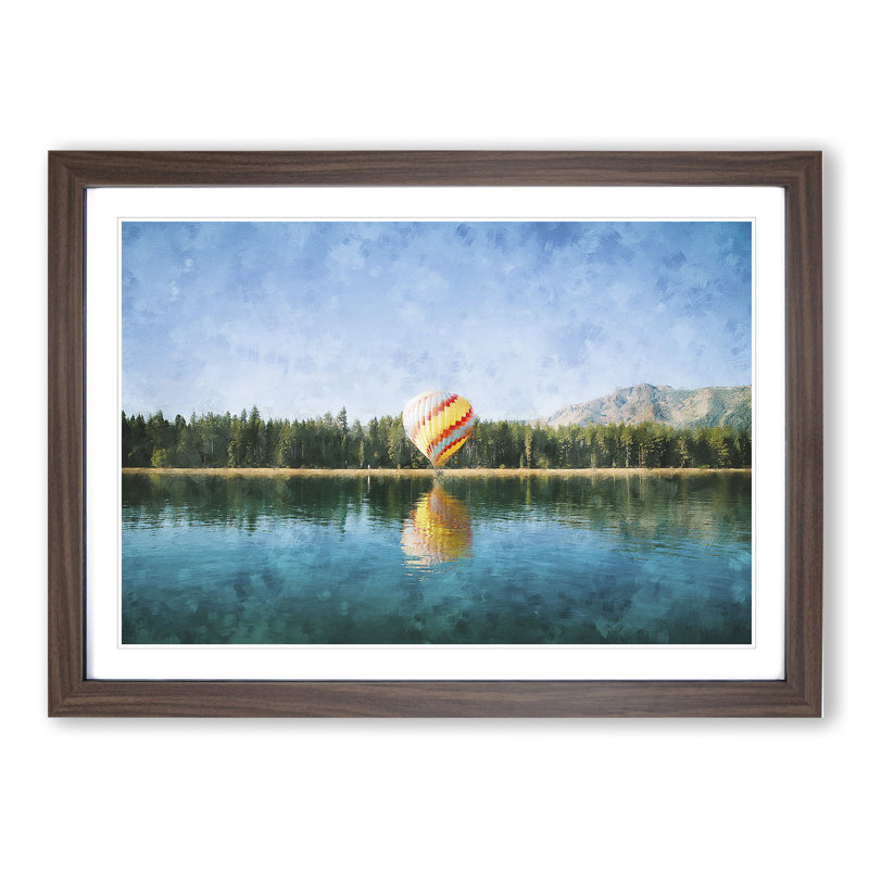 Hot Air Balloon Vol.1 - Picture Frame Painting, Walnut Framed, 48cm H x 65cm W x 2cm D