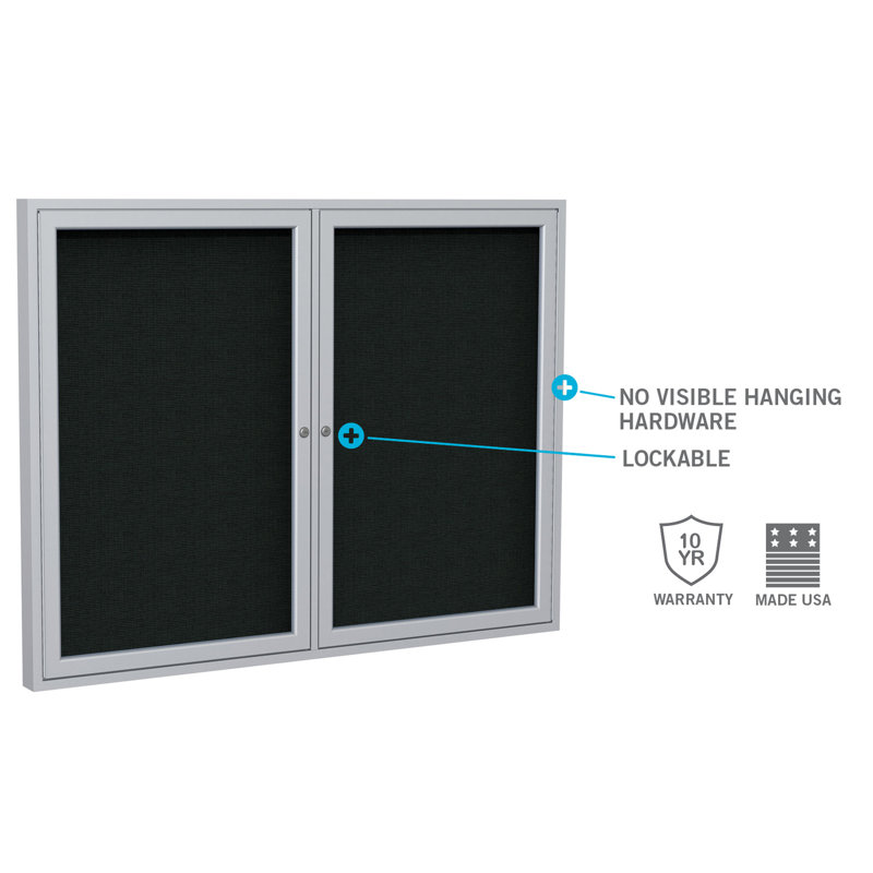 Panneau de lettre 2 portes, 48 po x 72 po gand, Bourgogne, H 36 po x l 48 po x P 2,25 po, Bronze