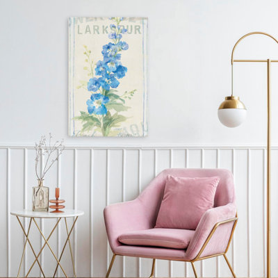 Delphiniums and Farmhouse Floursack Florals VII Crop Art