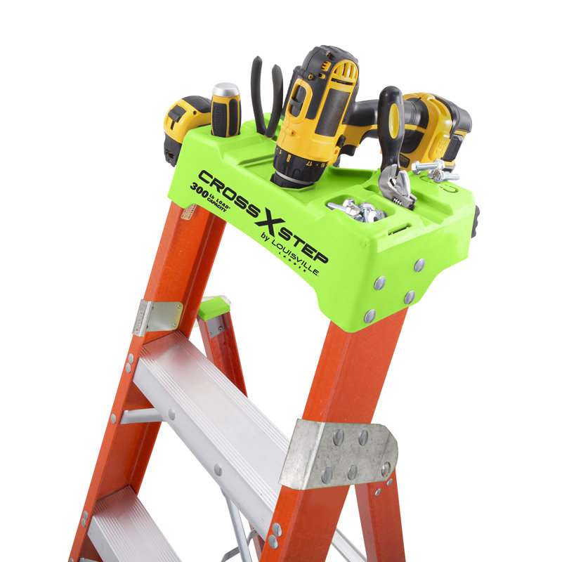 WFX Utility, 12 Ft, Fibreglass Cross Step Ladder, Type Ia, 300 Lb Load Capacity, 5D5E3D575DF44B0E9E8BE59926ADE3F6