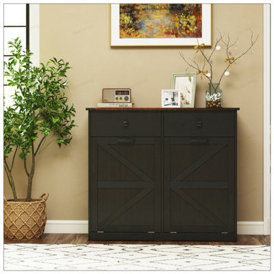 Armoire à déchets Farmhouse Double Tilt Out pour canettes de 20 gallons