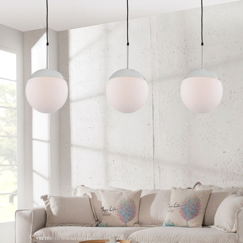 Luminaire suspendu sphérique en verre 1 lumière à une lumière de 10 pouces de large Guerrera