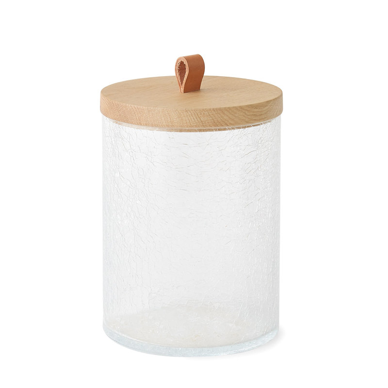 Crackle Glass Canister w/Lid, 89.6 oz