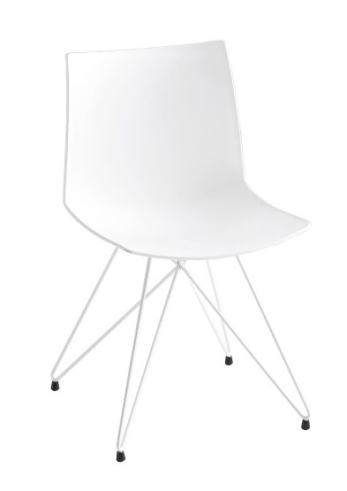 Chaise d'invité à base de fusée Kanvas, blanc