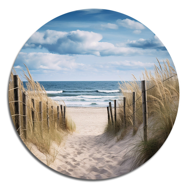 Parik - plage ronde art en métal, H 16 po x l 16 po x P 1 po