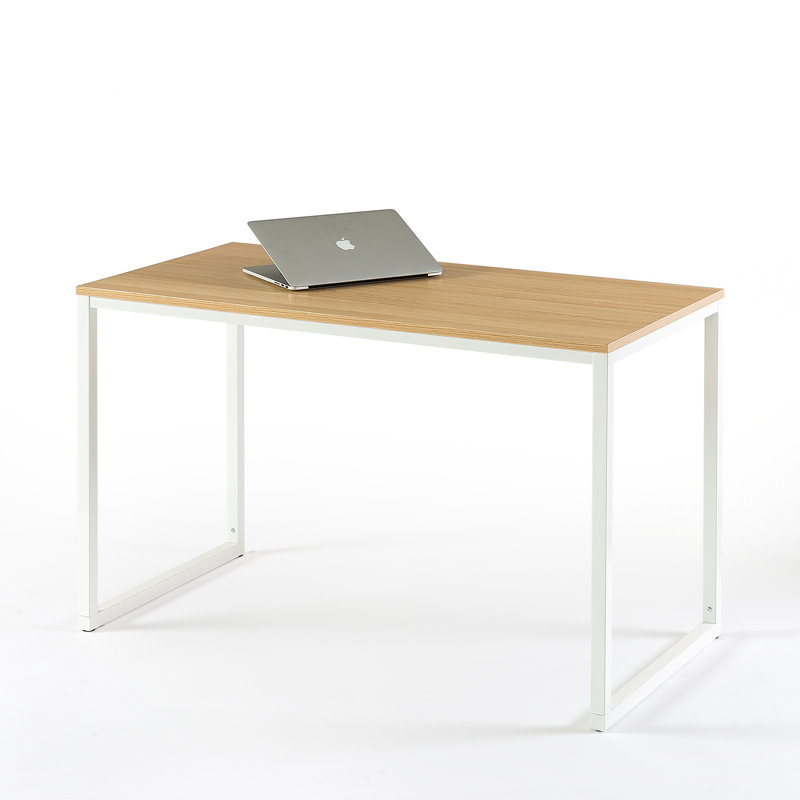 Santrell Metal Base Writing Desk, Natural/White, 29" H x 47" W x 24" D