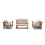 Ando 4 Piece Teak Sofa Seating Group with Sunbrella Cushions