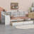Wooden L-Shape Daybed With Storage Cabinets And Two Storage Drawers, Multi-Functional Bed With Study Desk And Built-In Bookshelf-1388637490-1388637489