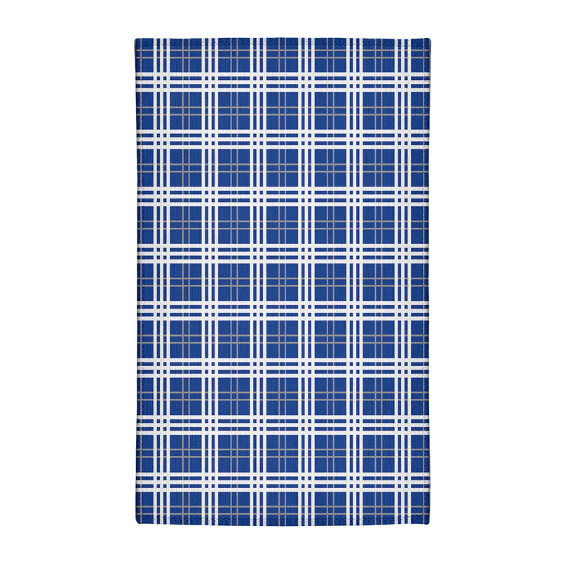 Tapis à carreaux bleu, Rectangle 4 pi x 6 pi