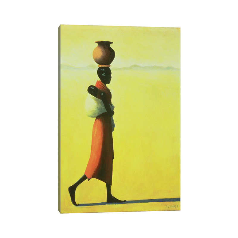 Woman Walking 1 Piece Wrapped Canvas Painting, 20.32 cm H x 30.48 cm W