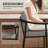 26-inch Medieval Style Bar Stool, Wooden Armrests, Sturdy Thickened Metal Frame, Classic High Stool-1423522310-1413118263