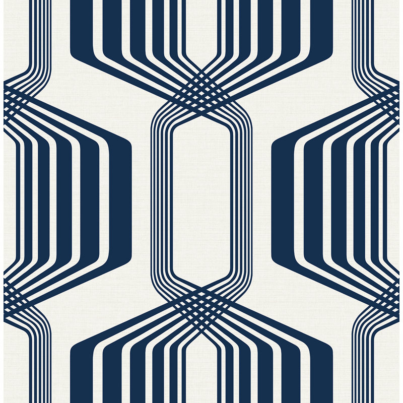 Burgman Peel & Stick Geometric Roll, Navy