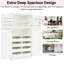 Armoire de cuisine autoportante de style Shaker avec 4 portes et 8 plateaux coulissants - Armoire de rangement avec conception anti-basculement