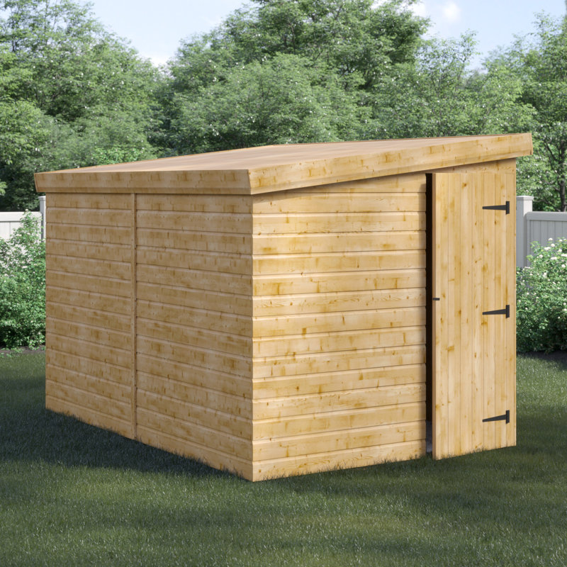 Shiplap Pent Wooden Shed, 7 Ft. W x 10 Ft. D, Left Side Panel