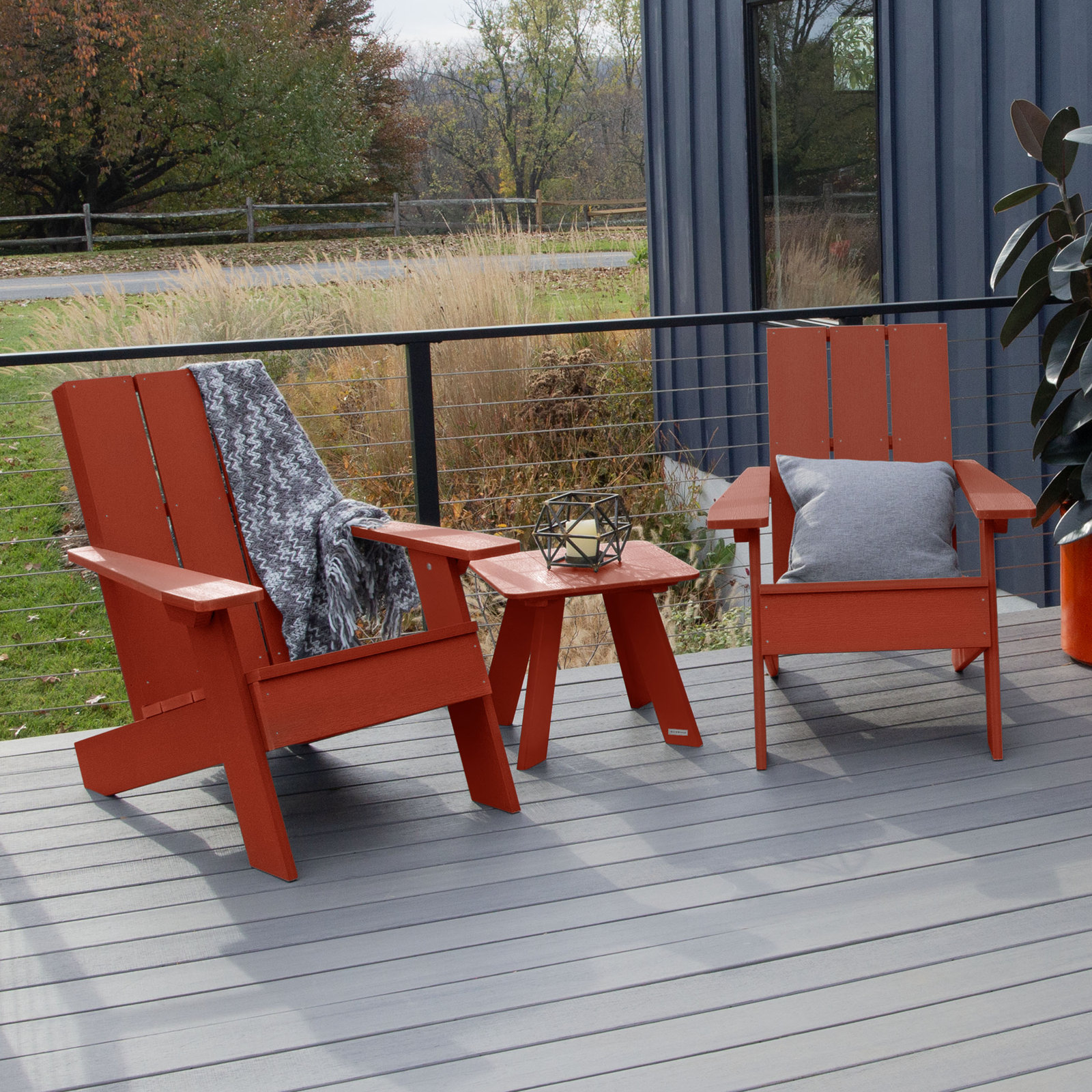 Byrnes 2 - Person Patio Conversation Set, Rustic Red