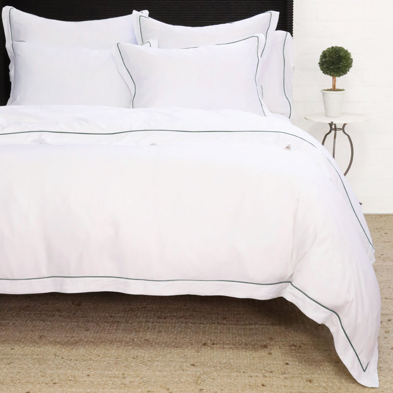 Pom Pom At Home Sheena Bamboo Sateen Duvet Set (Duvet And Pair of ST Sham), King Duvet Cover + 2 Shams
