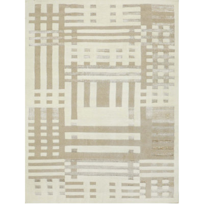 Hand Knotted Striped Area Rug