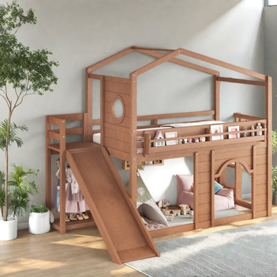 Lits multifonctionnels avec rangement, lit mezzanine en bois pour maison d'enfant