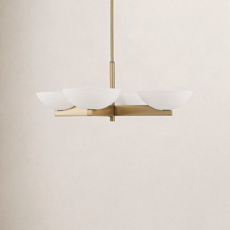 LeeRoy 4-Light Chandelier, Brass