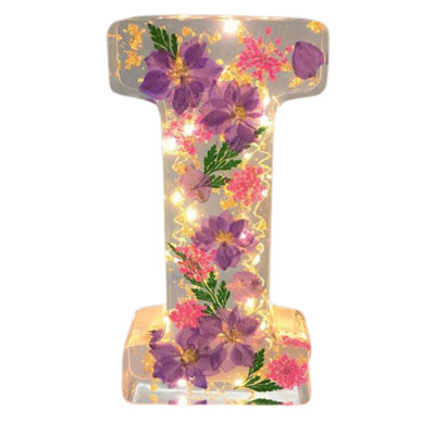 Flower Night Light Flower Letter Resin Home Decoration Gift