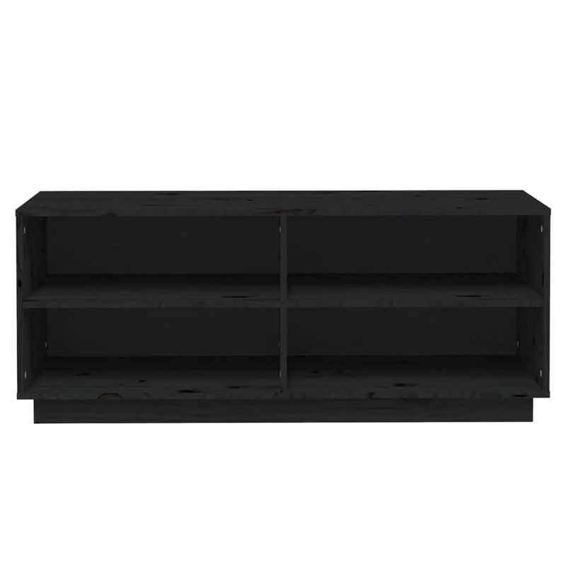12 Pair Solid Wood Shoe Rack, Black