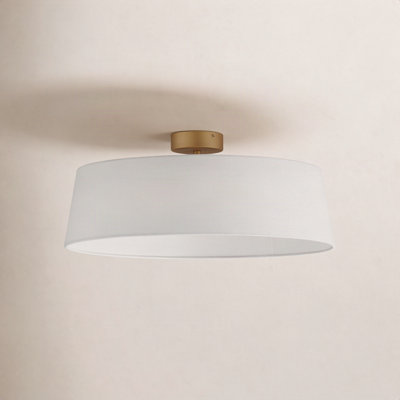 Melva Linen LED Semi Flush Mount