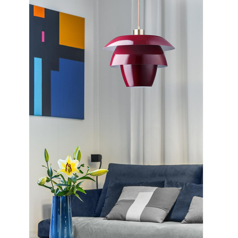 Mauk 1 - Light Unique/Statement Pendant, Red, Gold