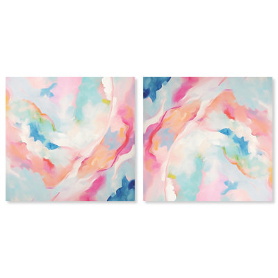 Soft Swirls I Set Canvas Saturaded Colors Art par Art Remedy