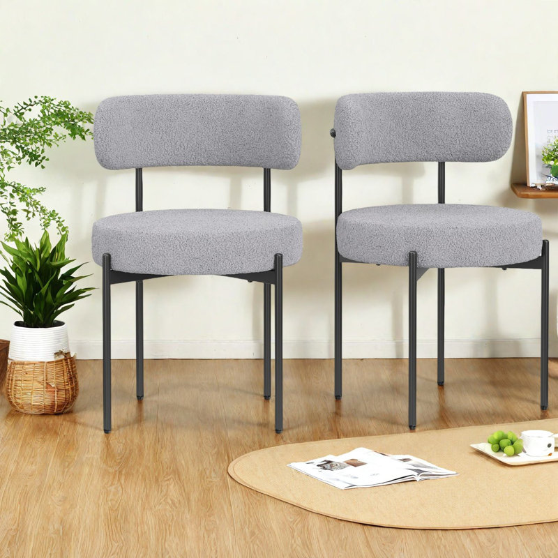 Ensemble de chaises de salle à manger peu encombrantes, revêtues de velours, de style moderne, idéales pour la cuisine
