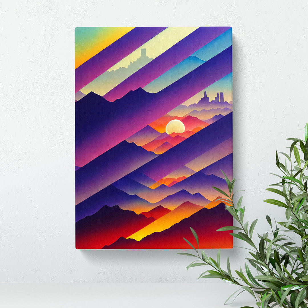 An Evocative City Skyline Abstract - Wrapped Canvas