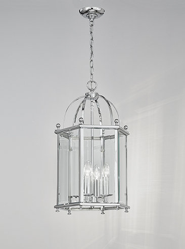 Alphonse 4 - Light Chrome Lantern Pendant