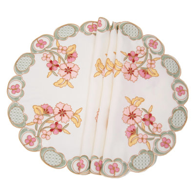 Weatherspoon Polyester Embroidered Round Placemat