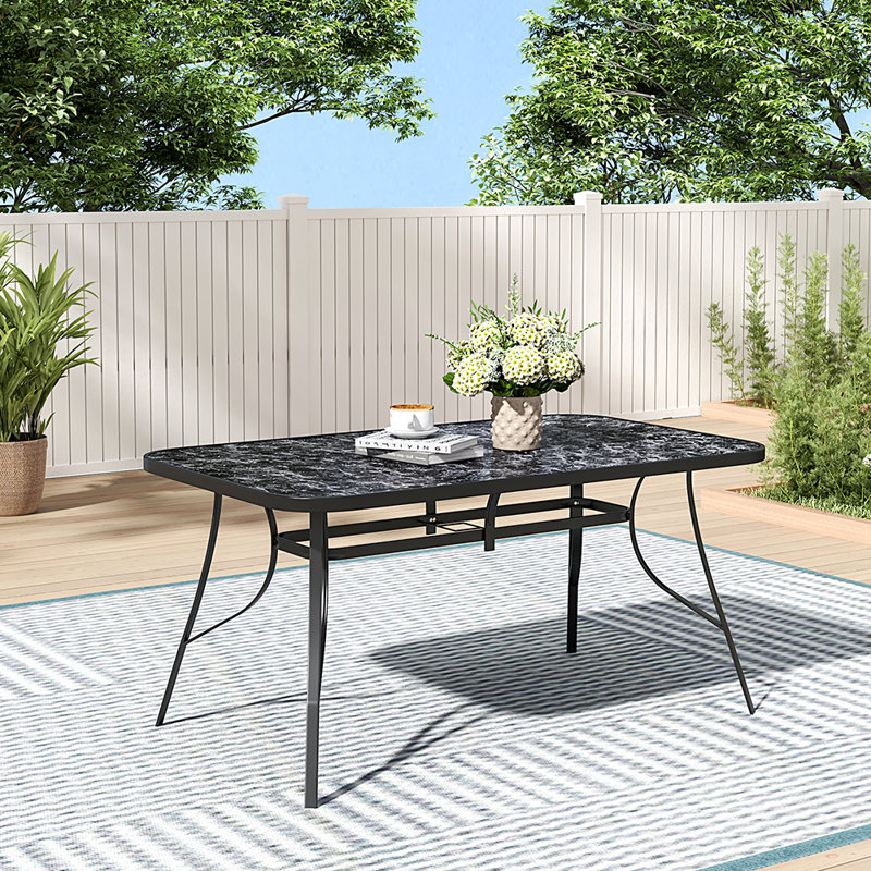 Rectangular Outdoor Table, 72.5" H x 150" W x 90" D