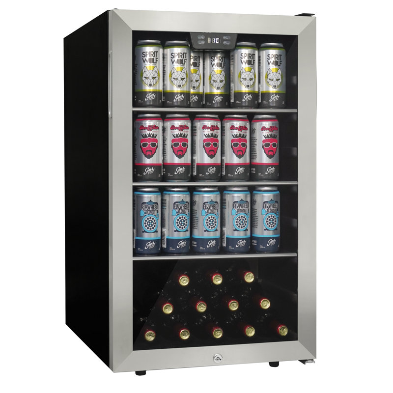 Danby 18.9'' W Freestanding 115 Cans (12 oz.) 4.5 Cubic Feet Beverage Cooler with Reversible Glass Door
