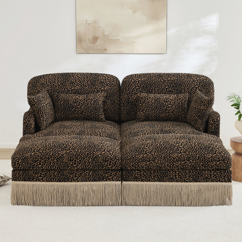 Canapé Comfy Chenille Leopard, Brun