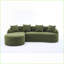 Canapés modulaires avec méridienne incurvée, canapé modulaire chenille vert sauge pour la vie en appartement | Vert sauge | Chenille-1456600305