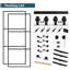Porte de grange double coulissante en métal et en verre avec quincaillerie d'installation (fermeture en douceur incluse)-100489298-100489299