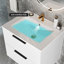 Meuble-lavabo moderne spacieux en MDF pour salle de bain murale