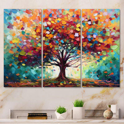 " Coral Oak Tree At The Farm I " by Designart 3 - Pieces