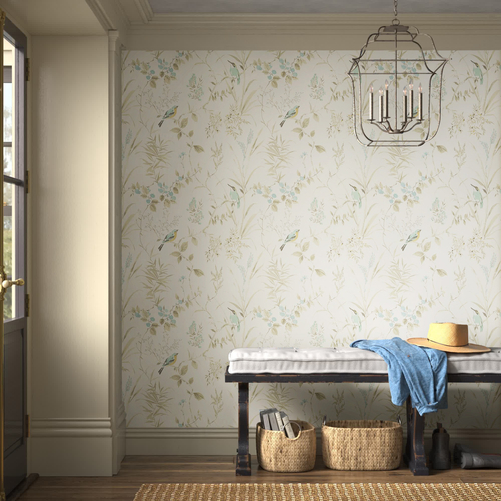 Stevenson 33' L x 20.5" W Wallpaper Roll, Beige