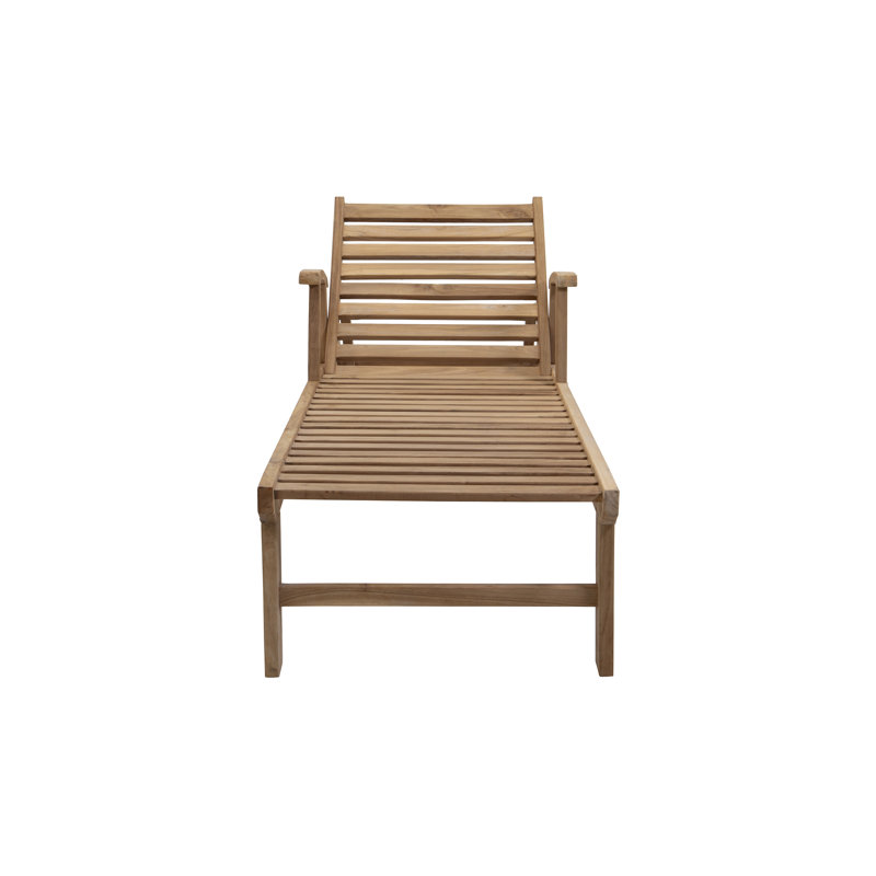 Huntington Outdoor Teak Chaise Lounge, Granite Sunbrella®