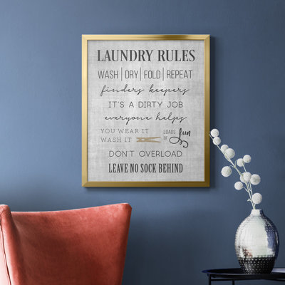 «Neutral Laundry Rules», toile encadrée de qualité supérieure - prête à être accrochée
