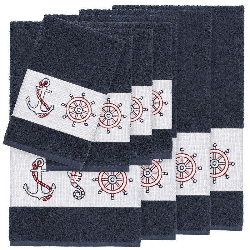 Easton 8 Piece Turkish Cotton Towel Set, Midnight Blue