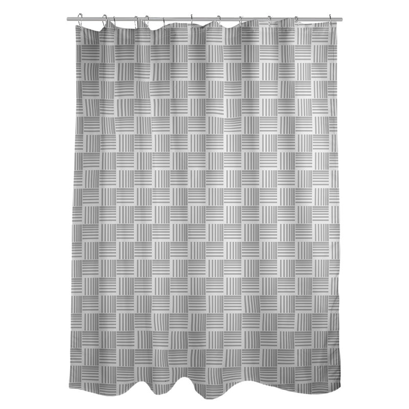 Rideau de douche simple basketweave rayures classic, Gris