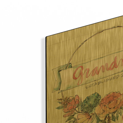 'Country Love 4 Grandma' By Anne Tavoletti Gold Metal Wall Art, 12" x 12"