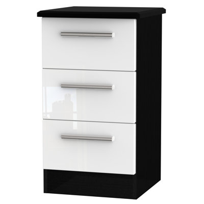 Fully Assembled Yvette 3 Drawer Bedside Table