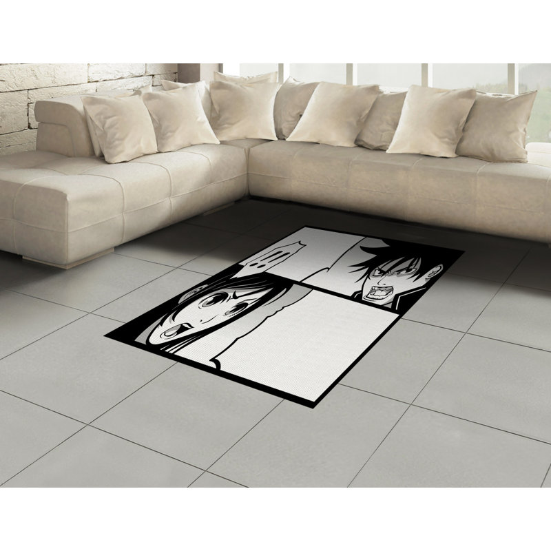 Anime High Density Long Fiber Poly Threads Decorative Area Rug Carpet, Rectangle 4' x 5'8"